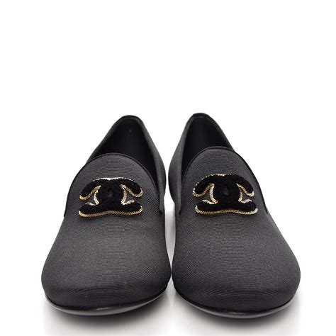 chanel cloth moccasins|chanel moccasin loafers black.